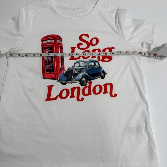 NWT White "So Long London" #TSWIFT Graphic Tee – Size M - Picture 5 of 6